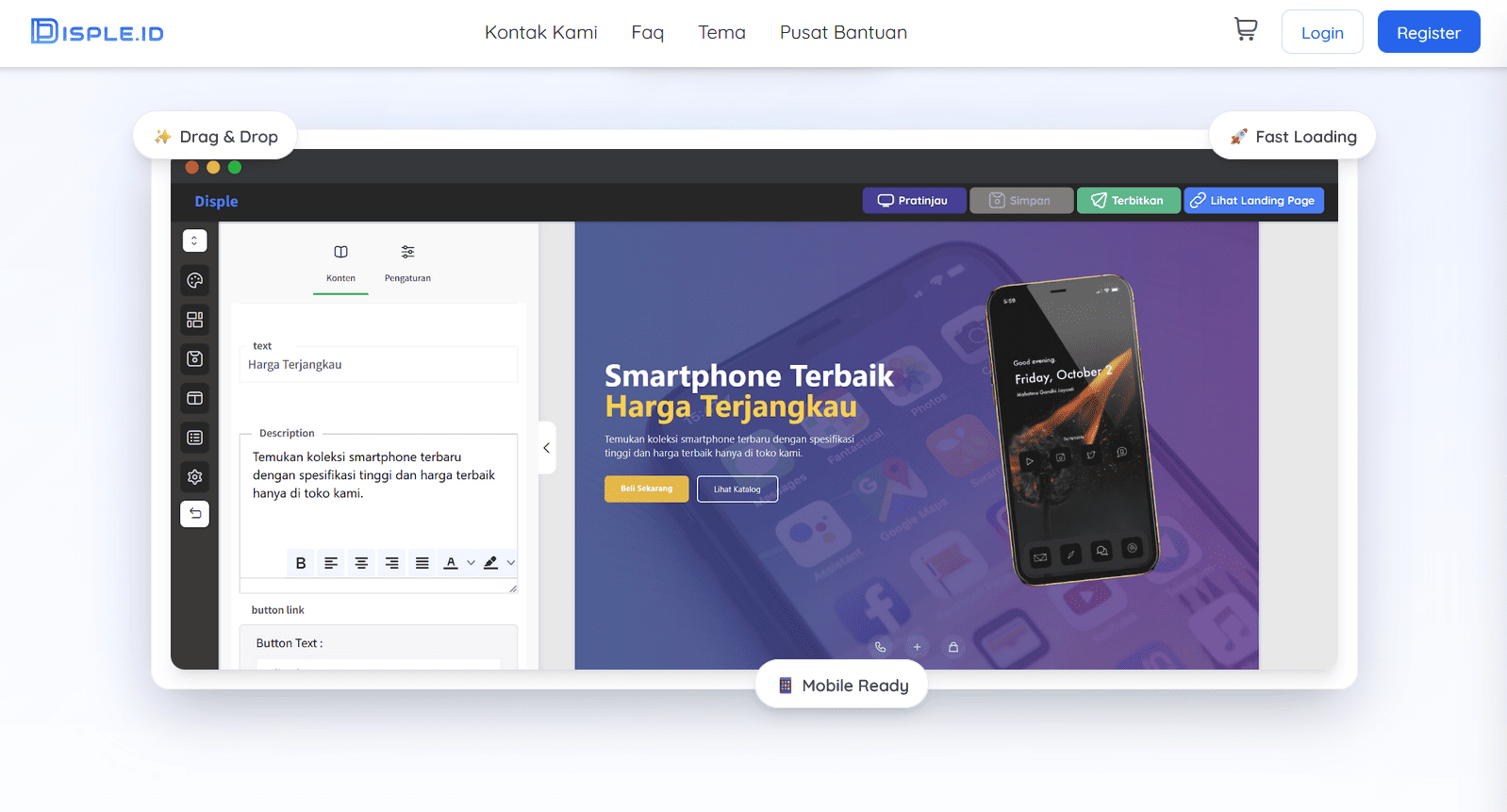 Disple — Landing Page Builder — cover