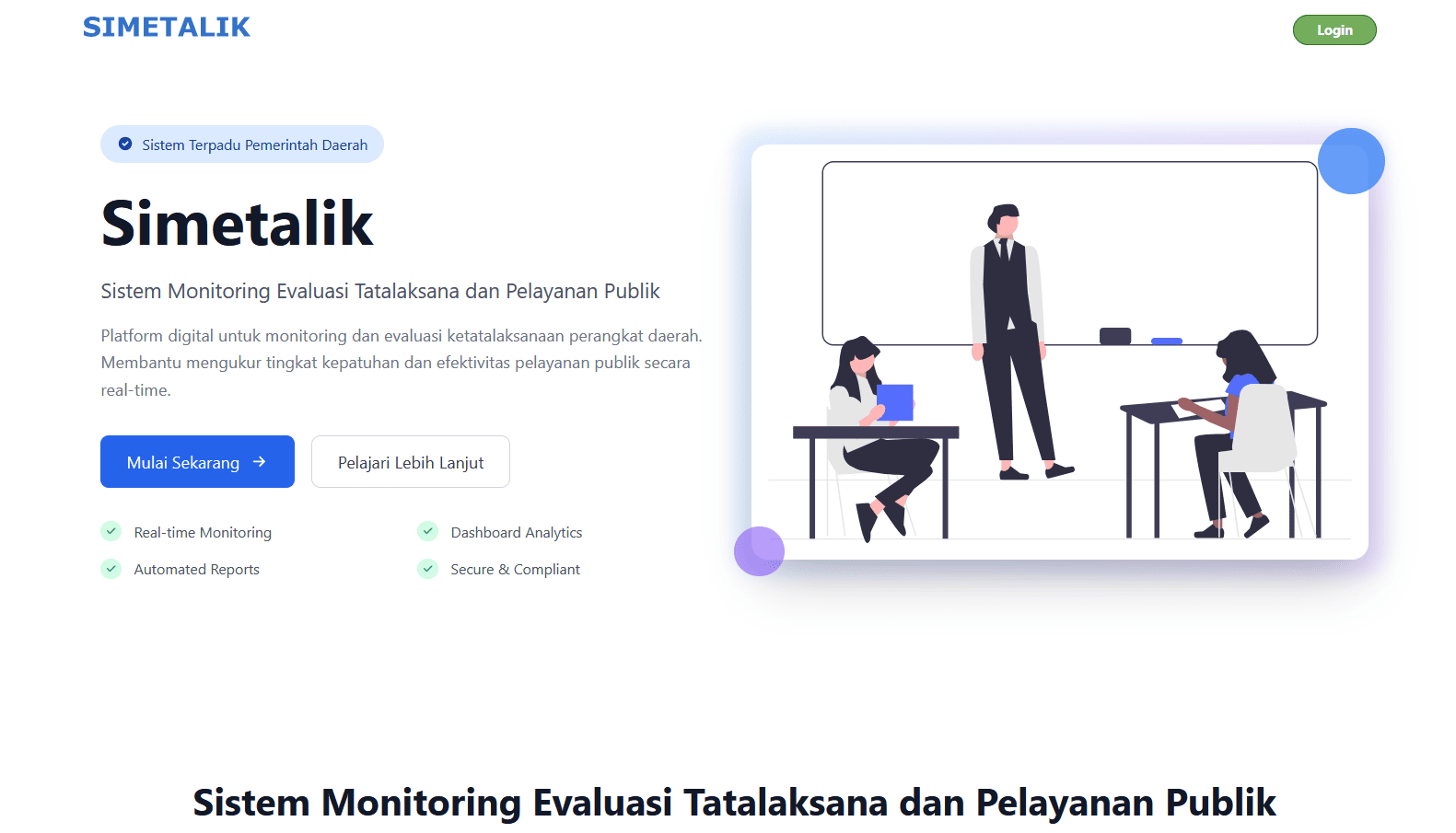 Sistem Monitoring Evaluasi Tatalaksana dan Pelayanan Publik — cover